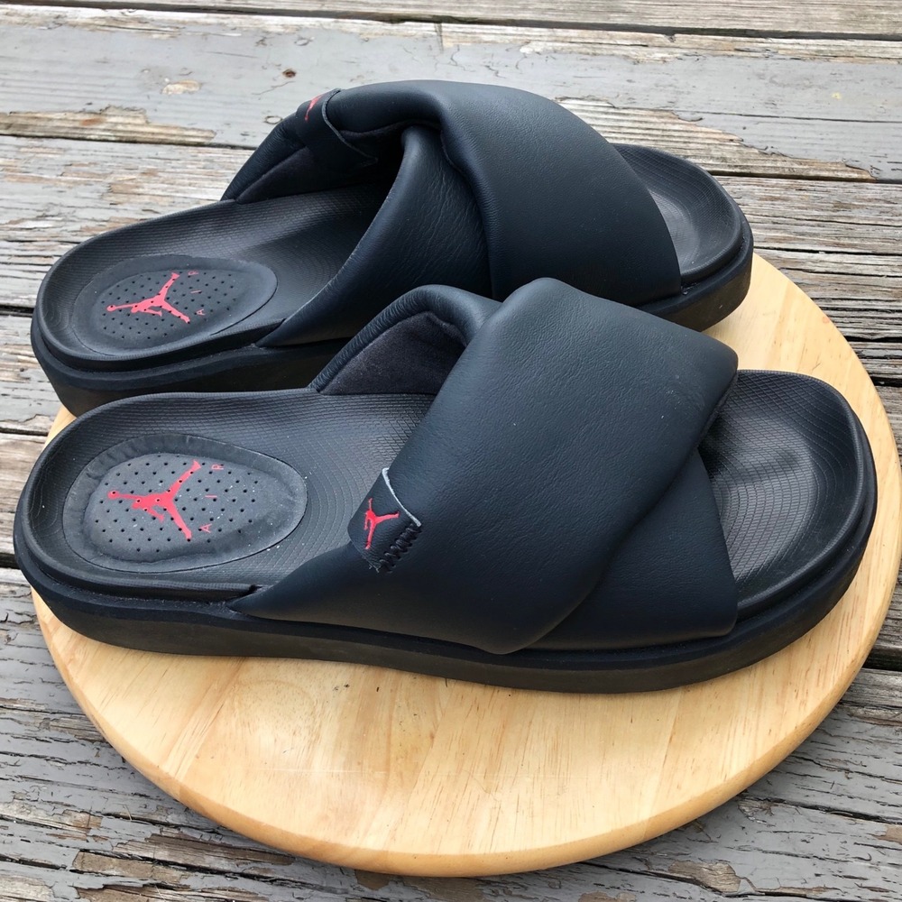 Jordan Black Slides Women 11 (Men 12.5) Sophia Platform DO8863 Crisscross Straps - Picture 4 of 12